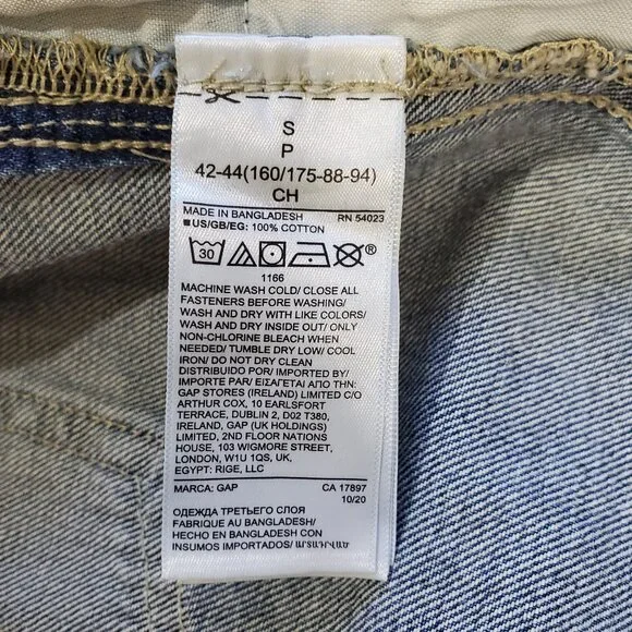 GAP Women's Distressed Raw Hem Denim Shortall Size S - Picture 8 of 8